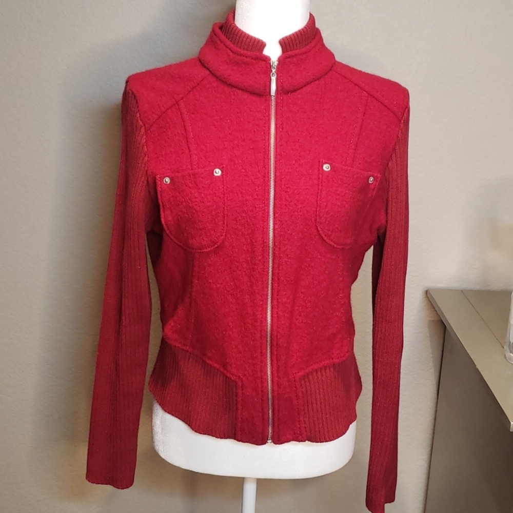 EUC- Red Boucle Sweater sz M
